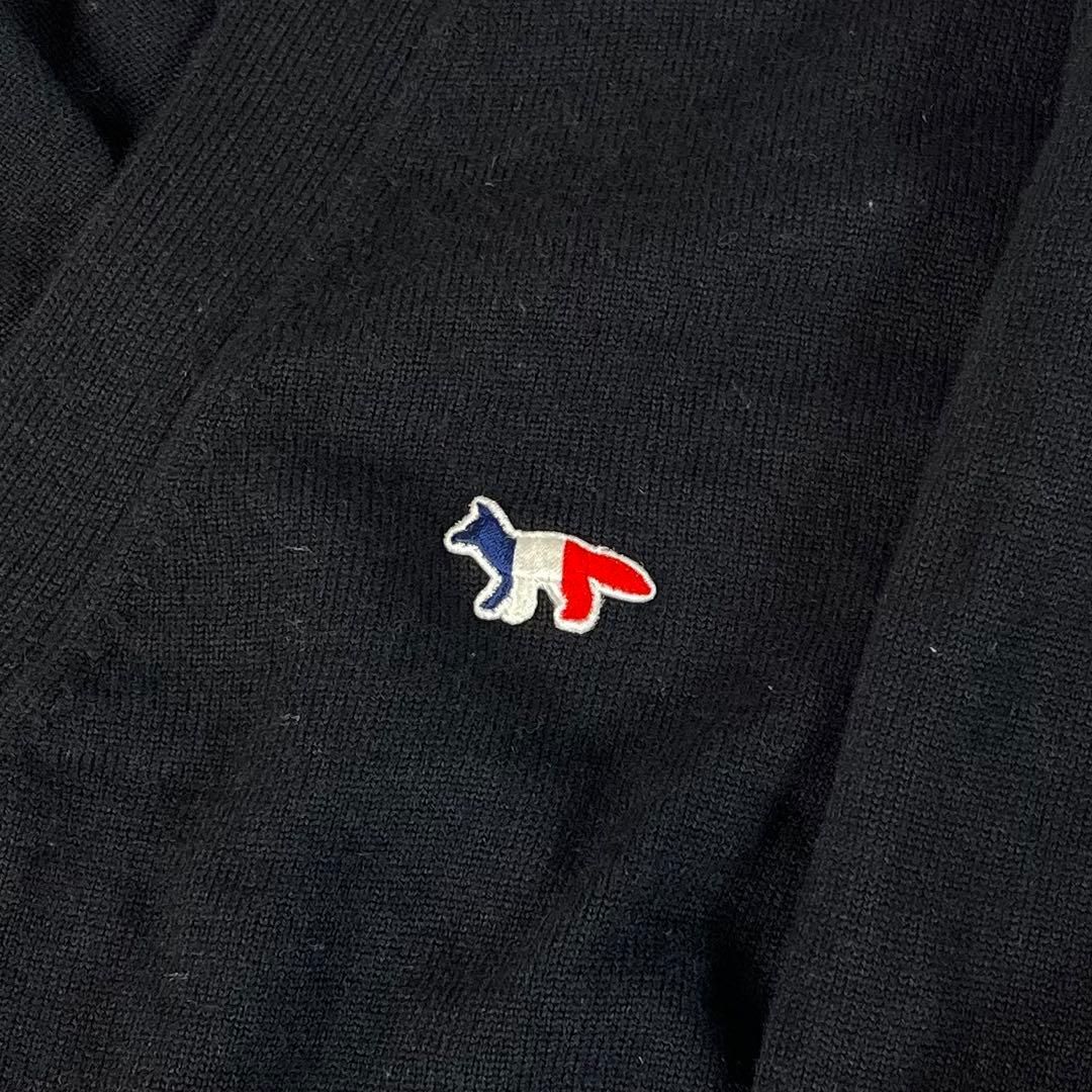 美品 MAISON KITSUNE カーディガン フォックス 刺繍 トリコロール