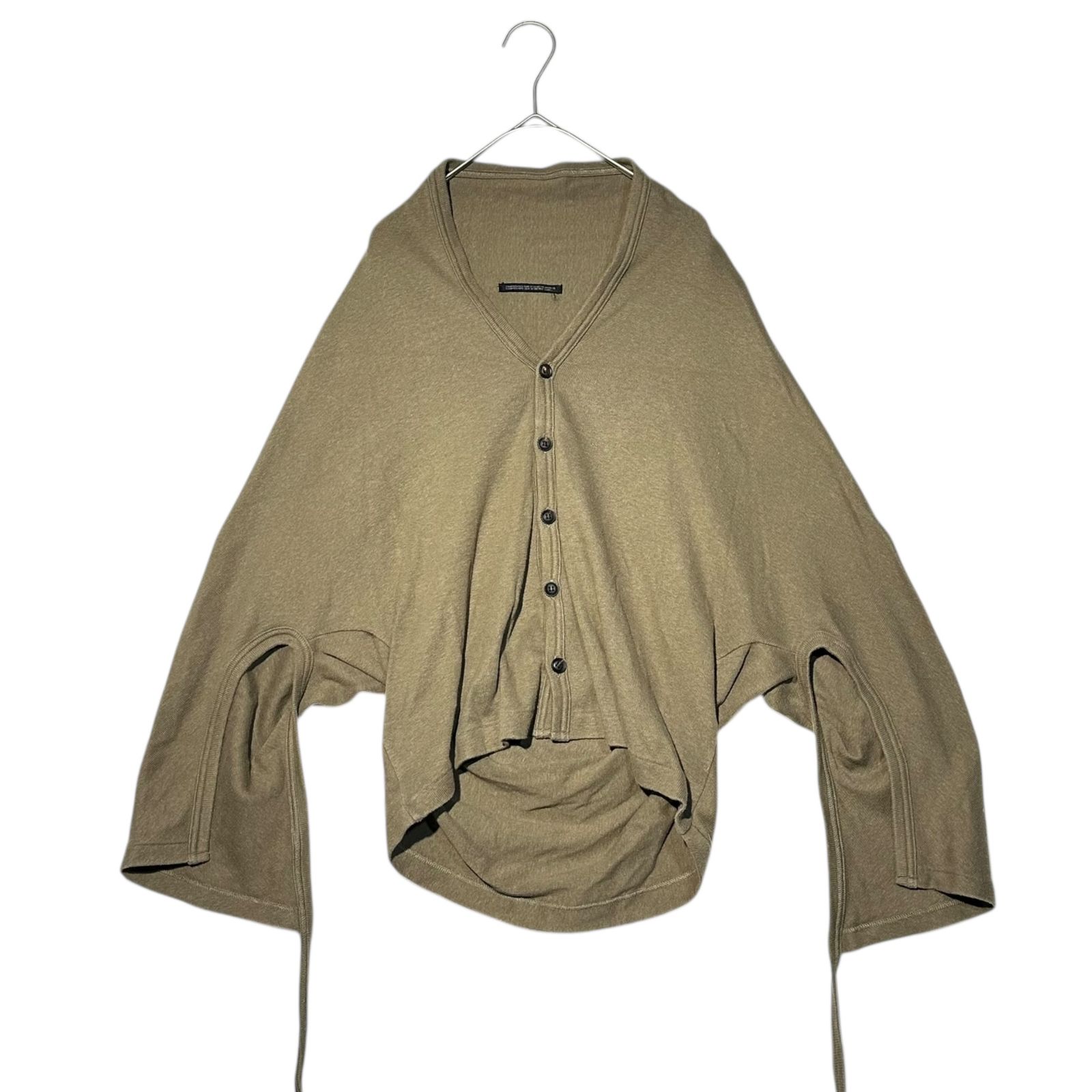 Y s ワイズ Kimono-style cotton knit cardigan 着物 スタイル コットン ニット カーディガン YX-T 53-069 3 L程度 カーキ