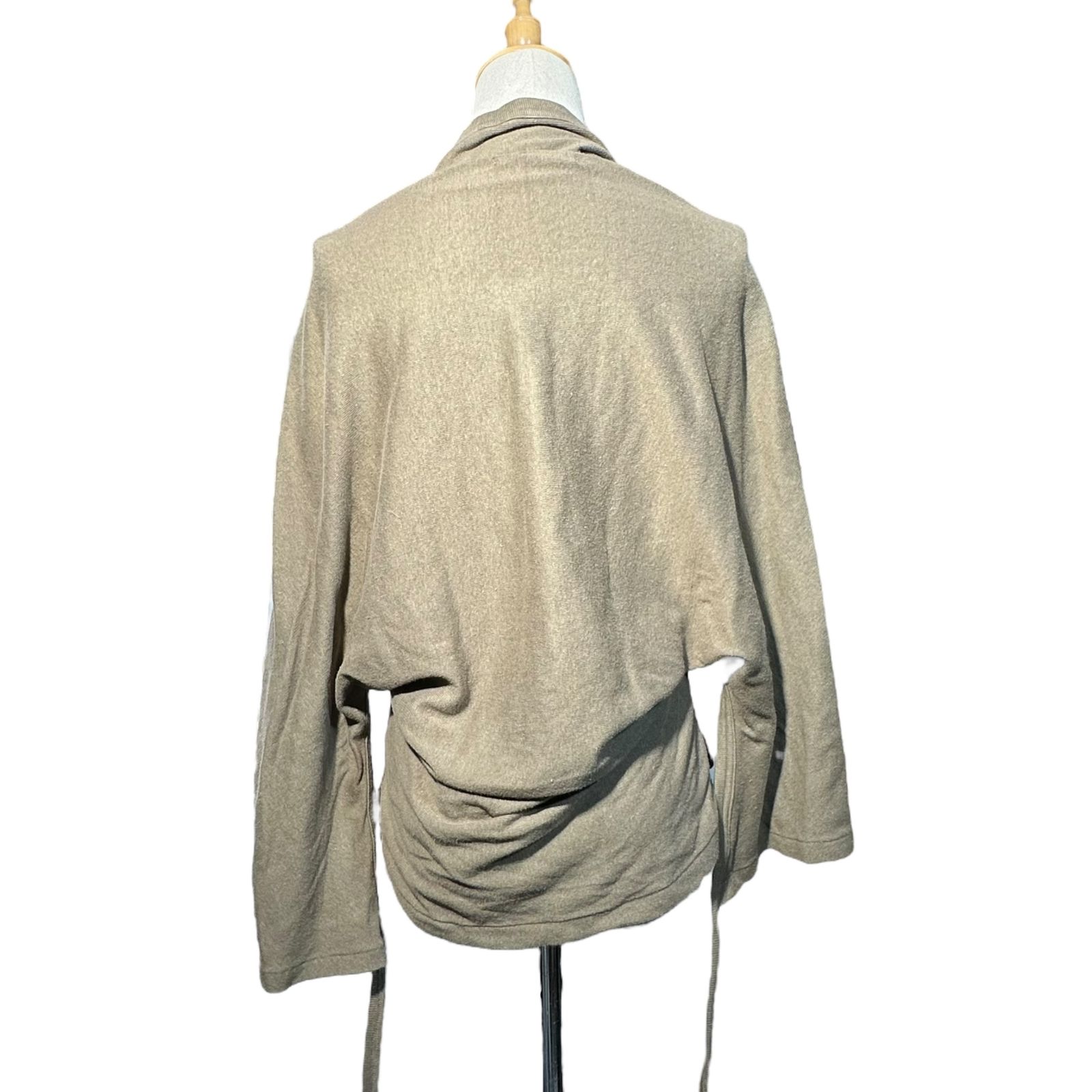  Y s ワイズ Kimono-style cotton knit cardigan 着物 スタイル コットン ニット カーディガン YX-T 53-069 3 L程度 カーキ 五分袖 七分袖 ニット セーター