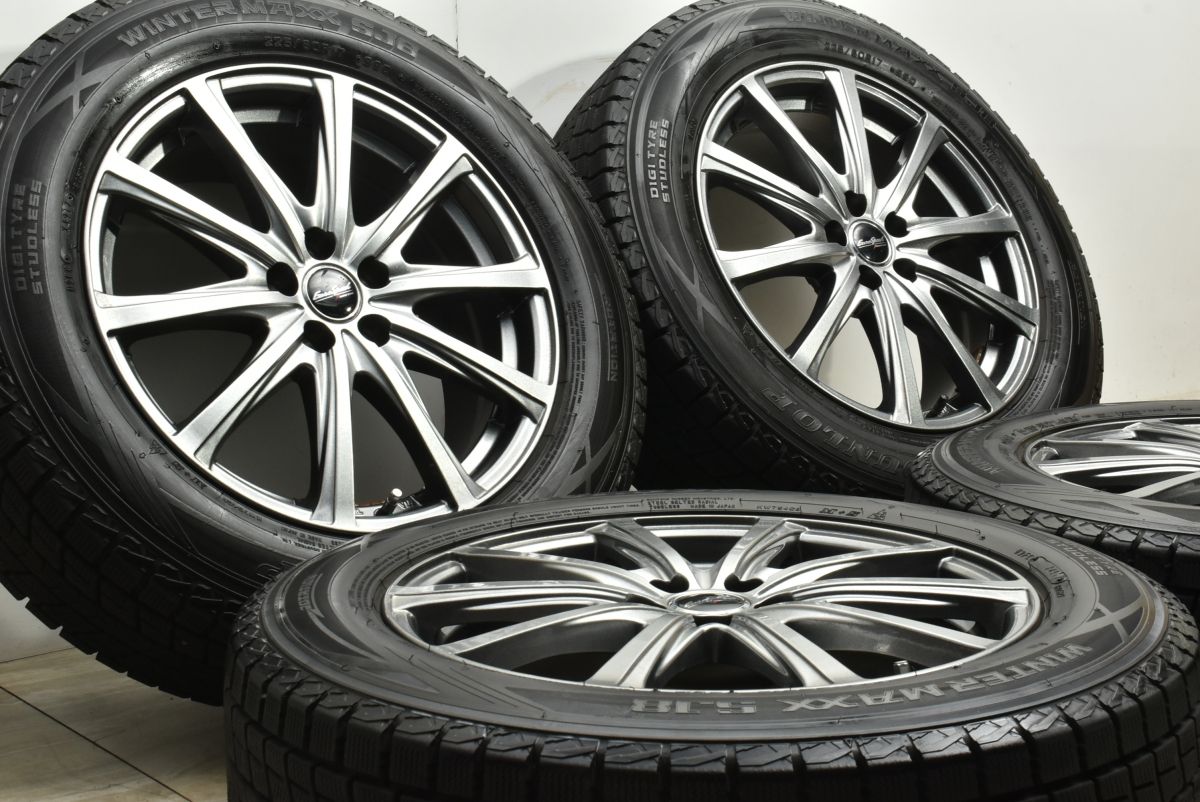 ユーロスピード 17in 7J 48 PCD100 ダンロップ ウインターマックス SJ8 225|60R17 レガシィアウトバック フォレスター XV 可