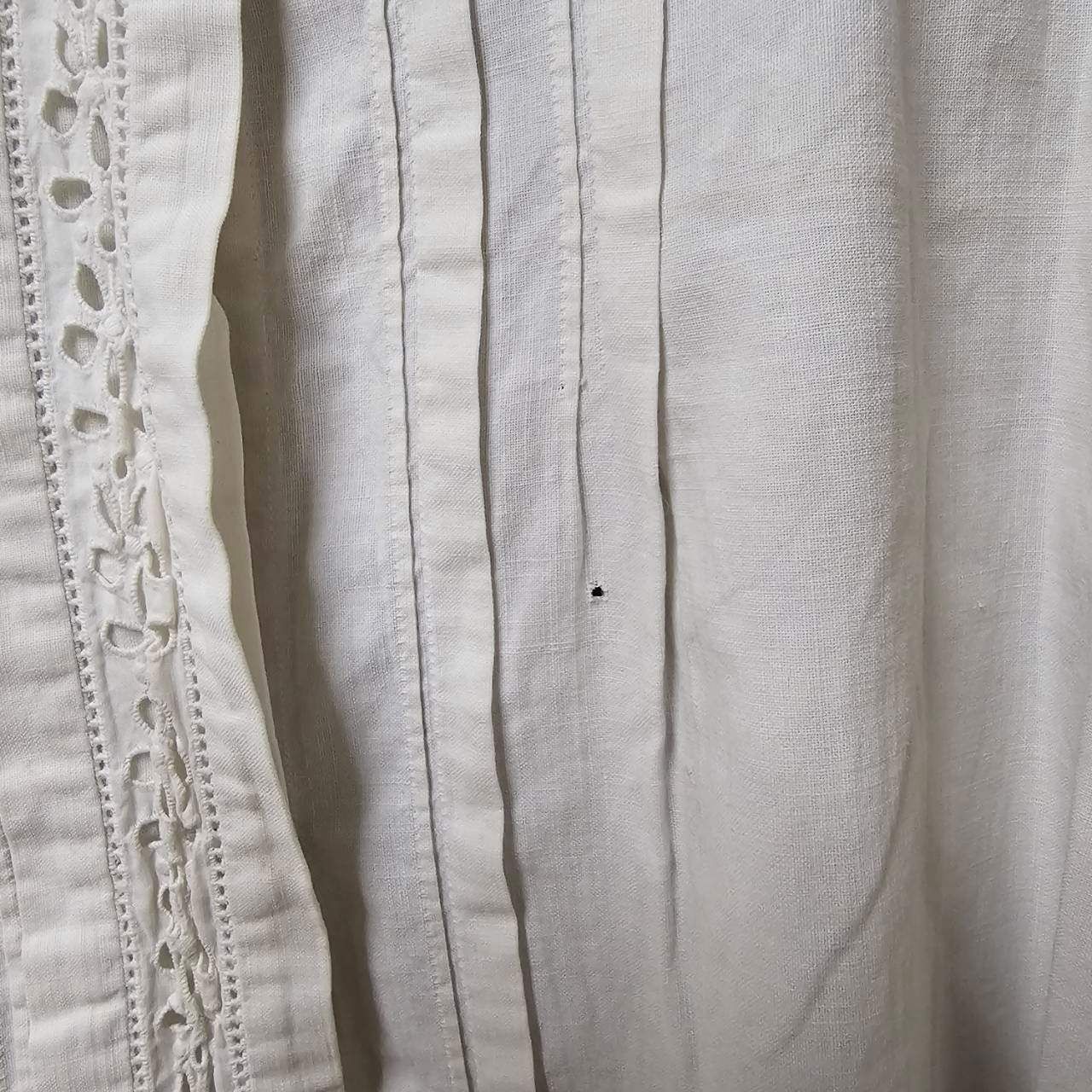  Euro ヨーロッパヴィンテージ 20 s center_open wide collar cotton blouse with scalloped lace スカラップレースのオープン ブラウス 表記無し M～L程度 ホワイト ノースリーブ シャツ ブラウス