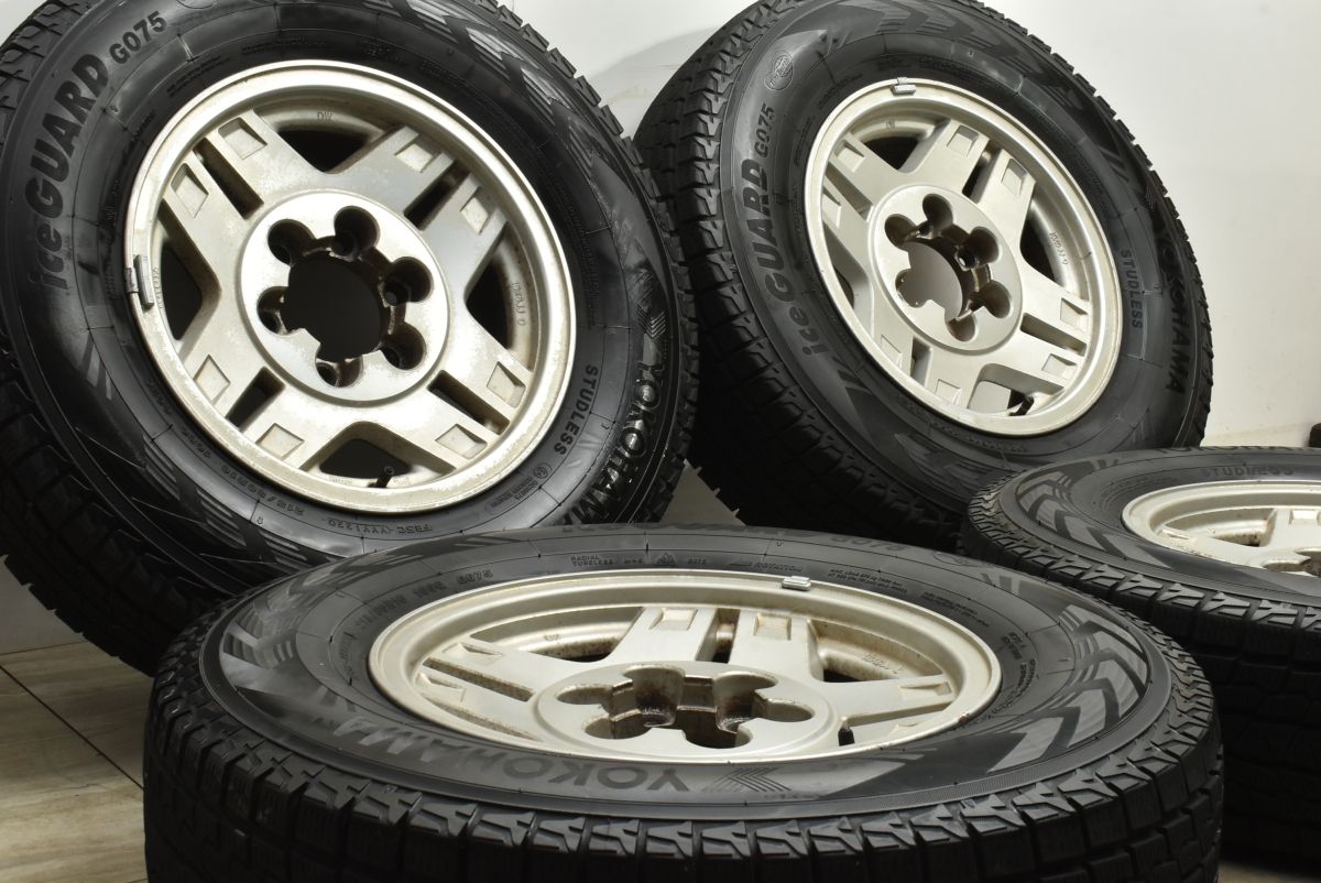 スタッドレス トヨタ ランドクルーザー 70 ナロー 純正 16in 6JJ ±0 139.7 ヨコハマ アイスガード G075 215|80R16 プラド サーフ 流用