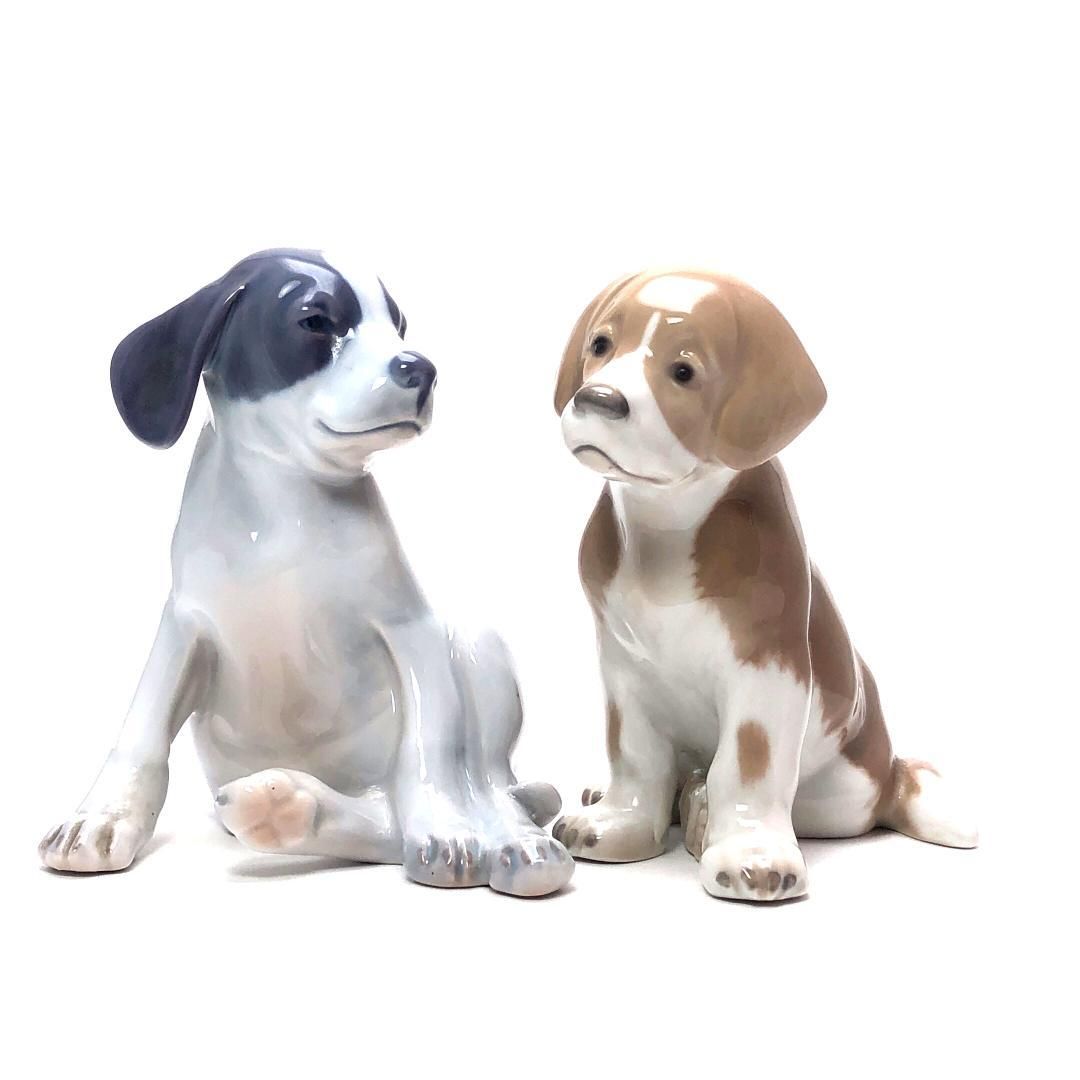 Royal Copenhagen ロイヤルコペンハーゲン 子犬 フィギュリン 2点 陶器 マルチ