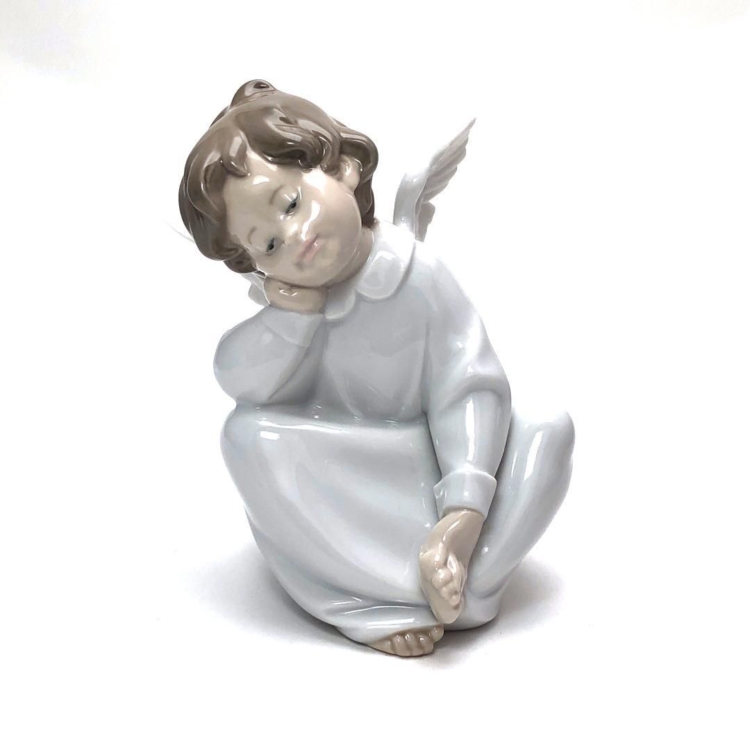 き LLADRO リヤドロ 天使の考えごと なんとかなるよ 4961 陶器 マルチ