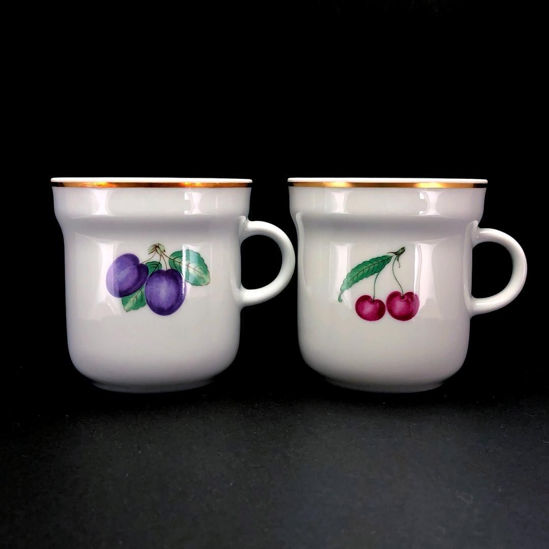 き Richard Ginori リチャードジノリ ボンジョルノ チェリー プルーン マグカップ 陶器 ワイト マルチカラー