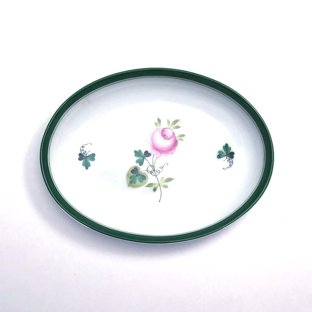 【美品】ヘレンド／ウィーンのバラ 変形ディッシュ ＆ オーバルプレート 美品】HEREND ヘレンド／ウィーンのバラ 変形ディッシュ ＆ オーバル