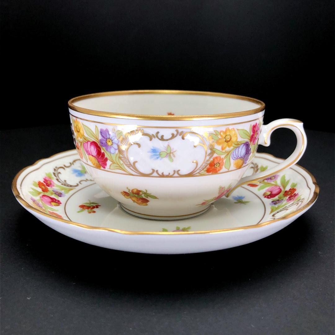 シューマンババリア ドレスデンフラワー C＆S＆プレート大 小 1セット Schumann Bavaria シューマンババリア ドレスデンフラワー カップ＆ソーサー 皿 大 小 1セット 陶器 マルチカラー