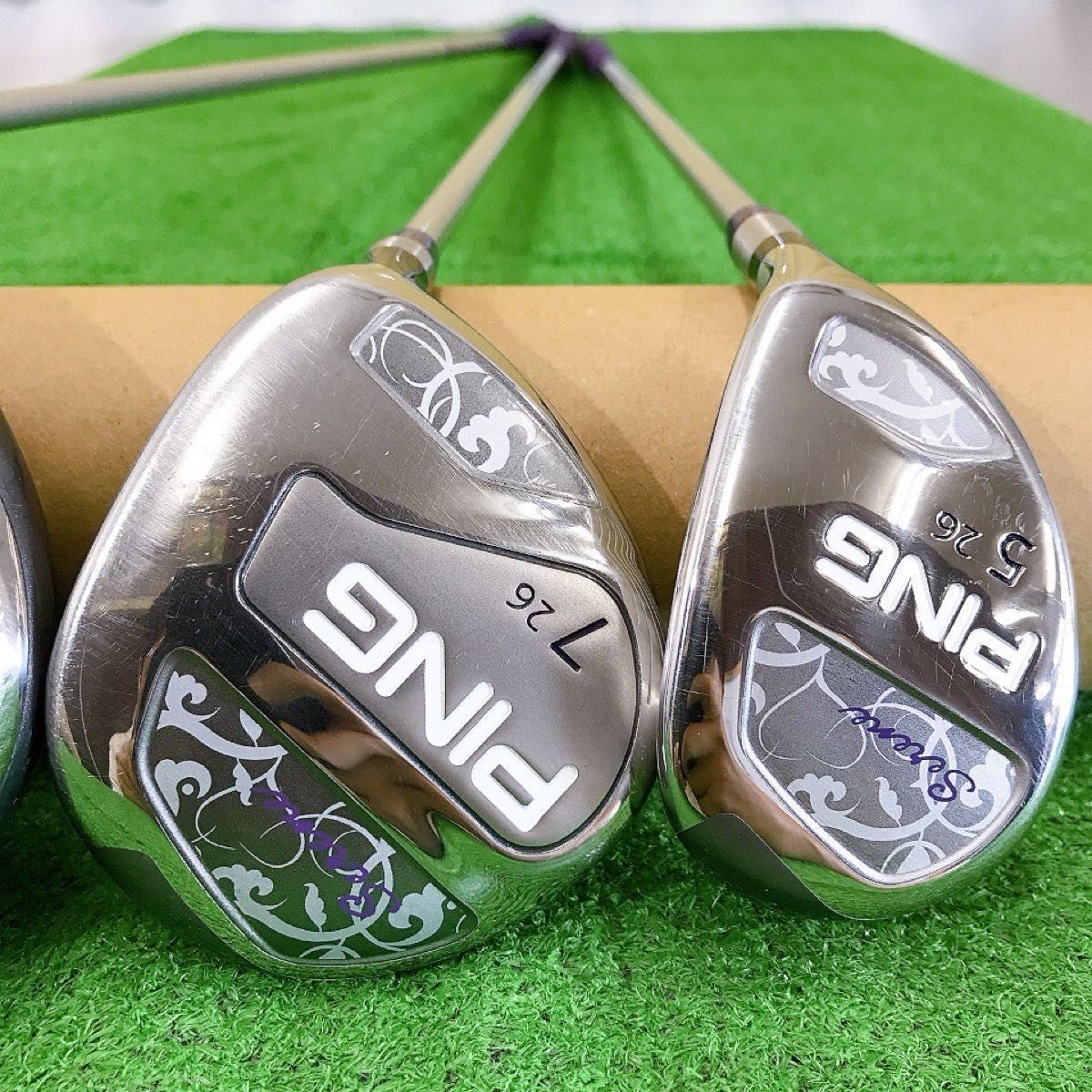 チ52☆PING SERENE レディース 6本ハーフセット 1W 7W 5H アイアン