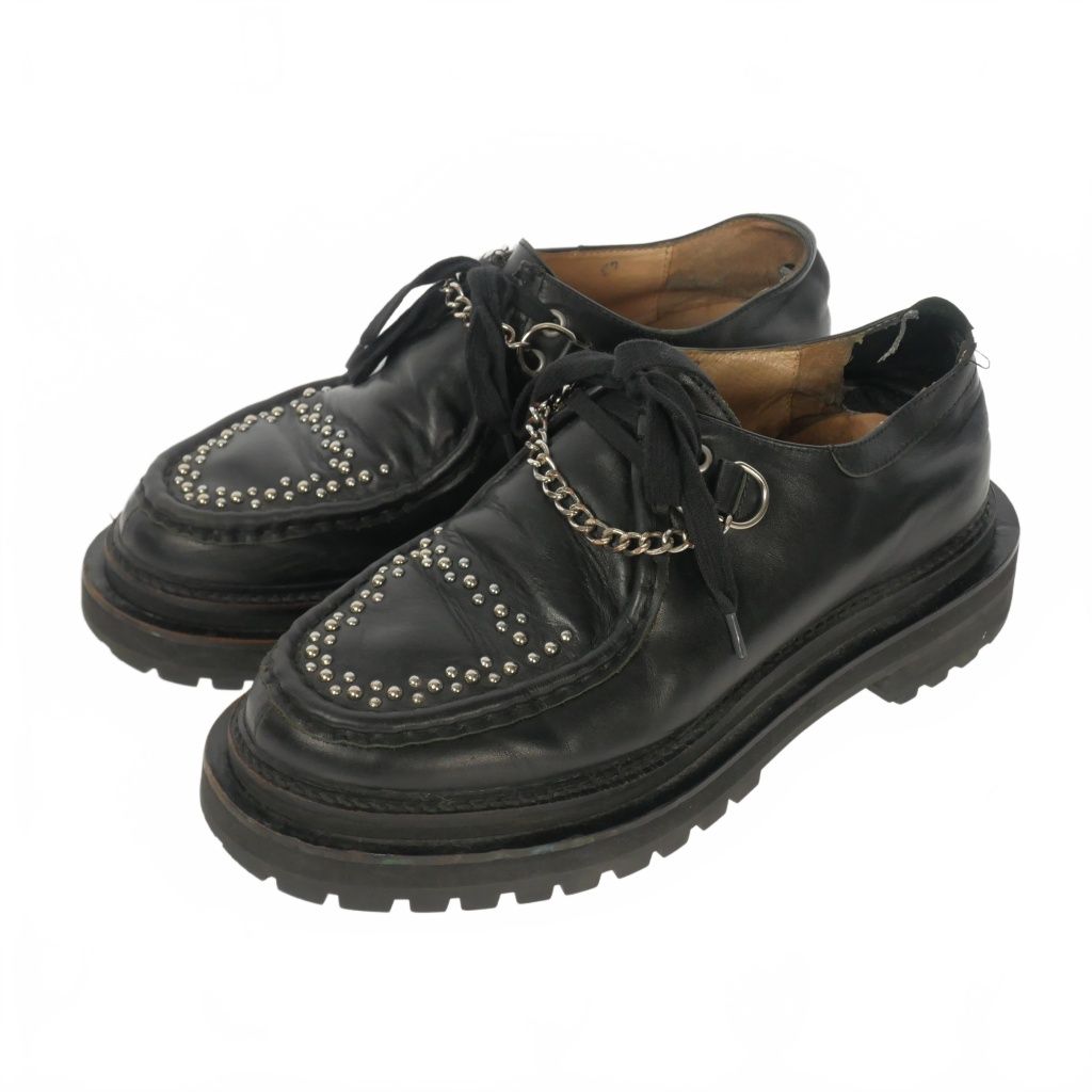 ダイリク DAIRIKU 22AW Leon Studs Chain Leather Shoes スタッズ