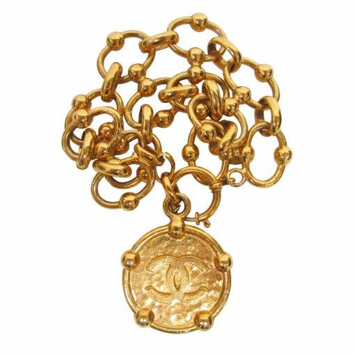シャネル CHANEL ヴィンテージ ココマーク メダル ブレスレット 23GP ロゴ チェーン ゴールド MNK2