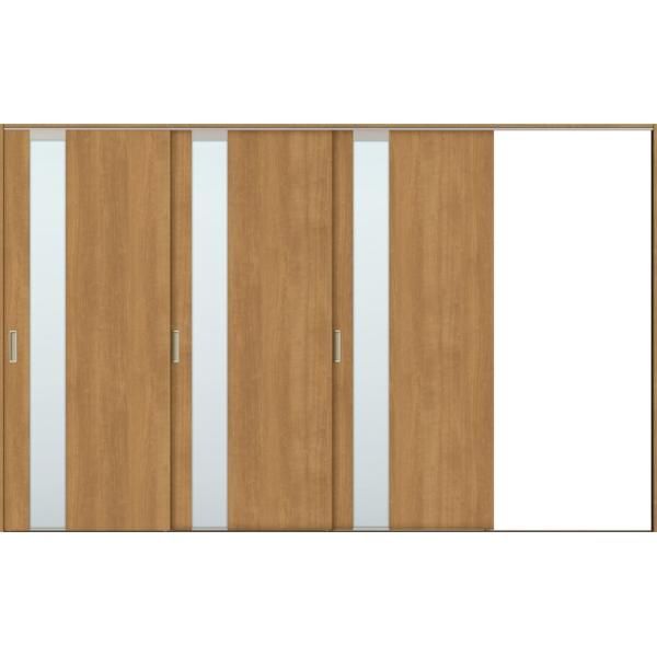 TA 室内引戸 Vレール方式 片引戸3枚建て 鍵なし DSKT-EGT 3220 W 3 253mm × H 2 023mm NC枠 固定枠 LIXIL リクシル カスミガラス NC140 ツバ無薄敷居 左勝手