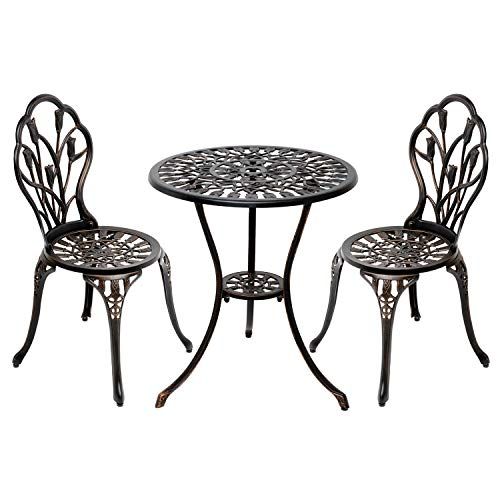 コーナンオリジナル アルミテーブルチェアセット アンティークBLKmp