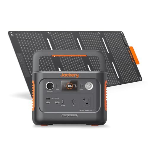 Jackery Solar Generator 240 New 40Mini 256Wh ポータブル電源 40W ソーラーパネル 2点セット リン酸鉄 長寿命 定格出力300W 瞬間最大600W コンパクト 60分急速充電 UPS機能 アプリ遠隔操作 純正mp
