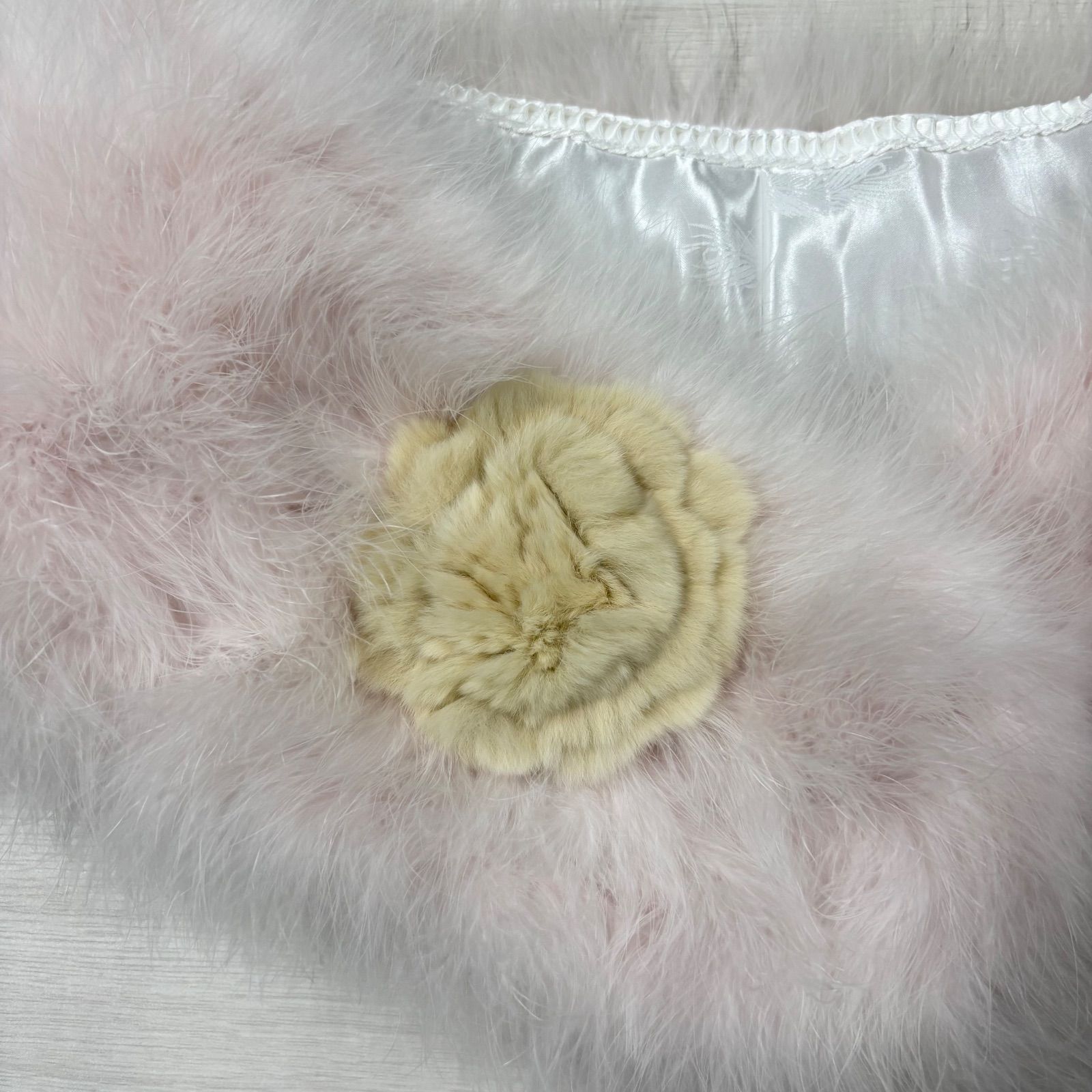 ︎ ショール ファー 毛皮 ホワイト 花 成人式 振袖 正月 結婚式