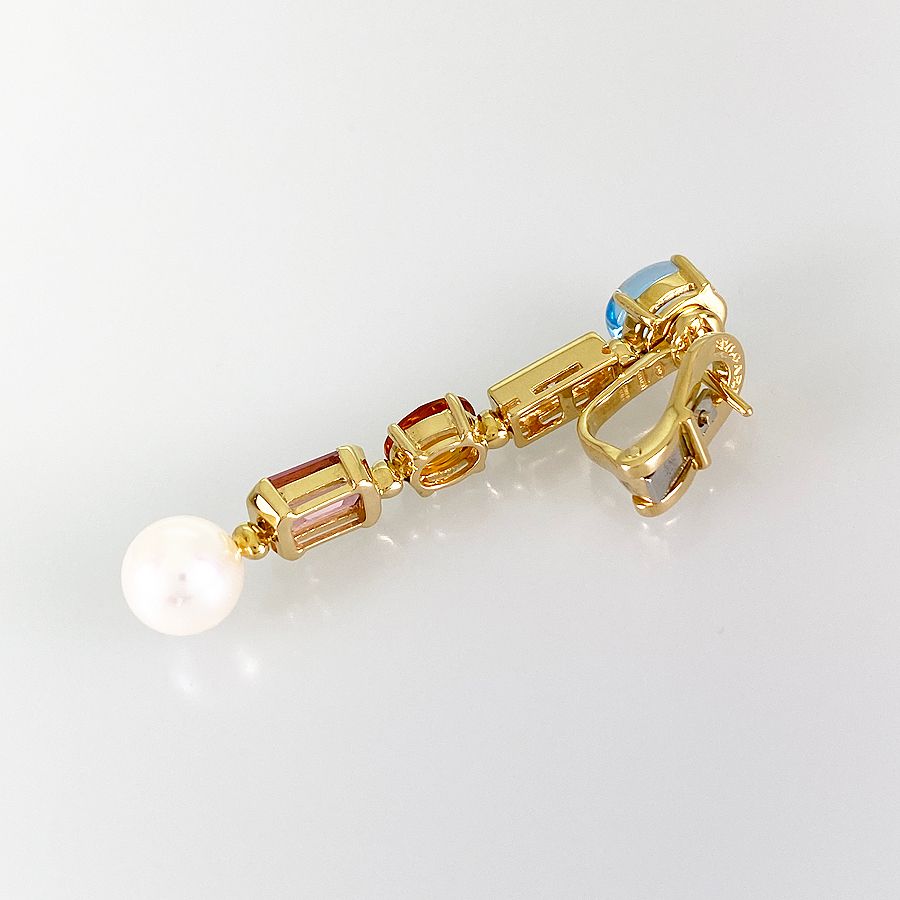 ブルガリ BVLGARI アレグラ K18YG ダイヤモンド パール マルチストーン ピアス ss