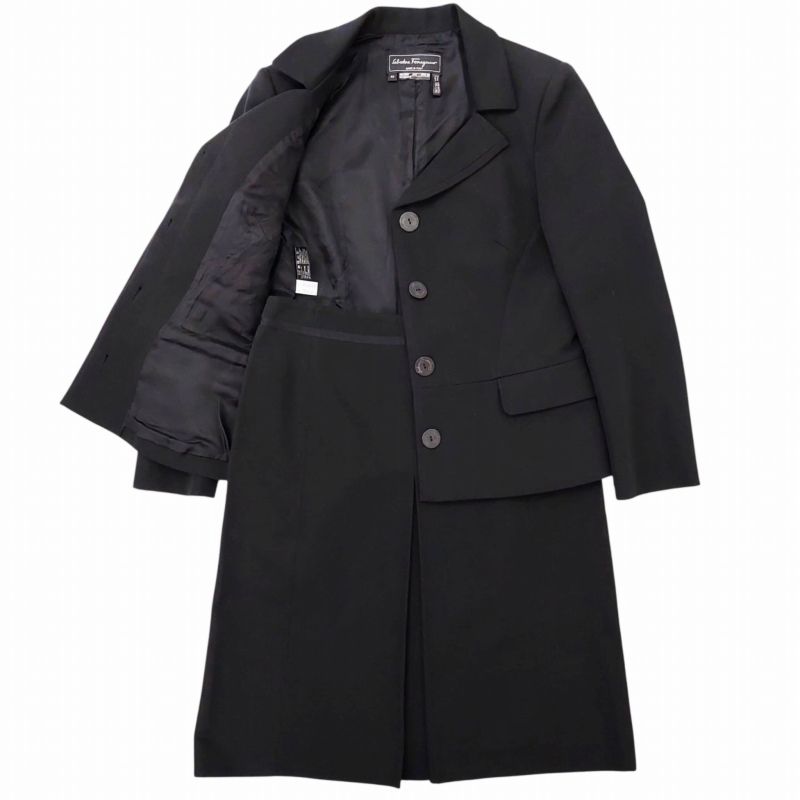 【大きいサイズ】サルヴァトーレフェラガモ ブラック セットアップスーツ 50 サルヴァトーレフェラガモ Salvatore Ferragamo セットアップ