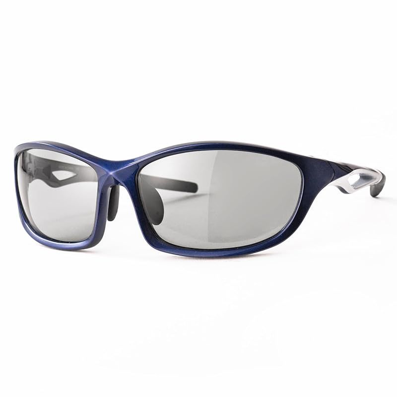 エーフィット 偏光調光サングラス メンズ 偏光スポーツサングラス UVカット UV400 ブルー|ホワイト AF-S203HTN-C6 0