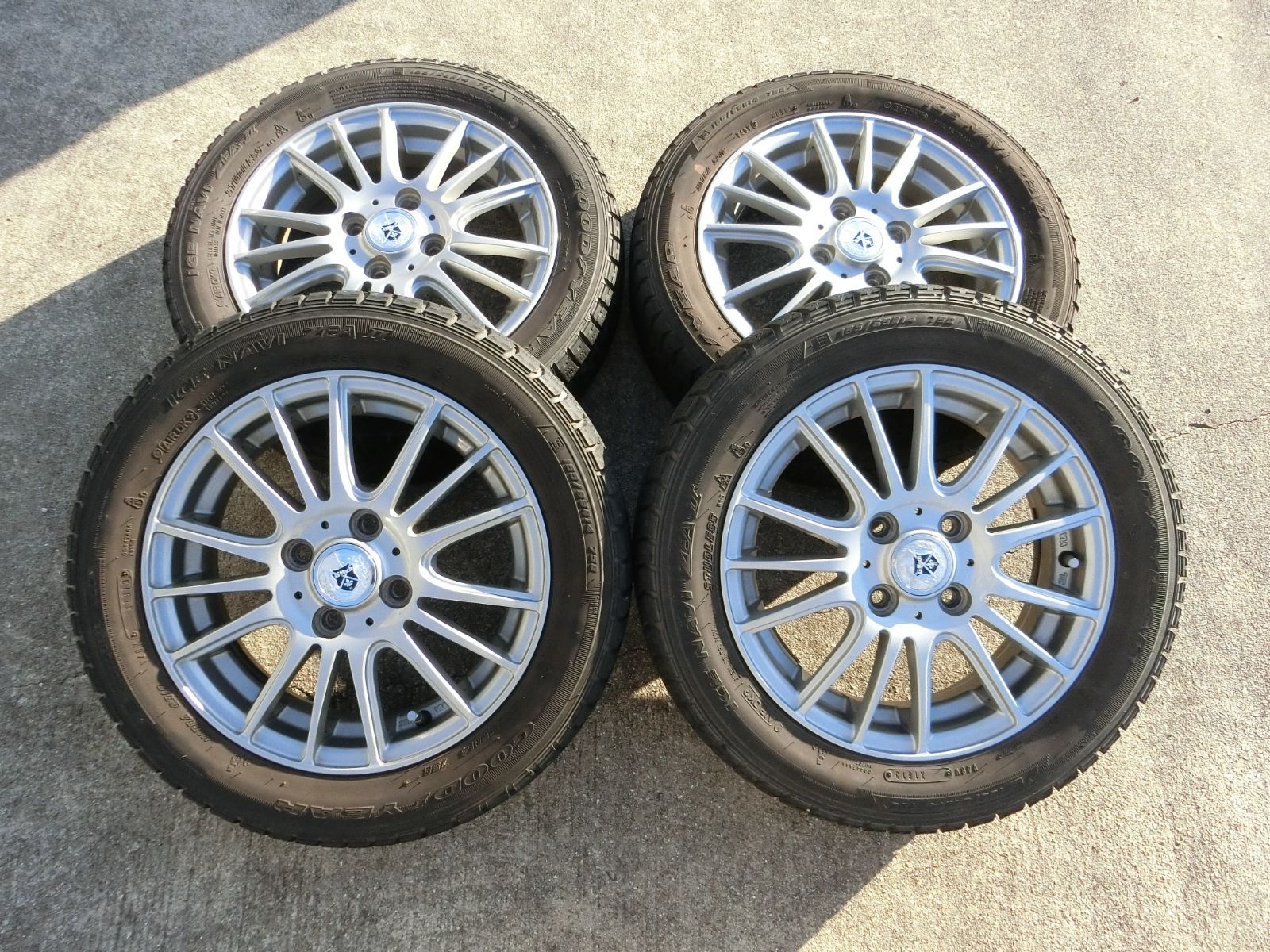 873 G Mach 14インチ アルミホイール 14×4.5J 45 PCD100 ハブ径 約74mm 4穴 4本セット 155|65R14 スタッドレス ワゴンR 外し