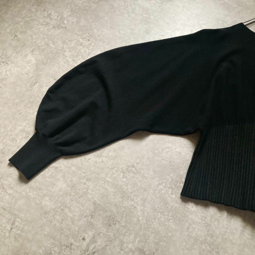 ウエストマークパターンニットプルオーバー ボリュームスリーブ