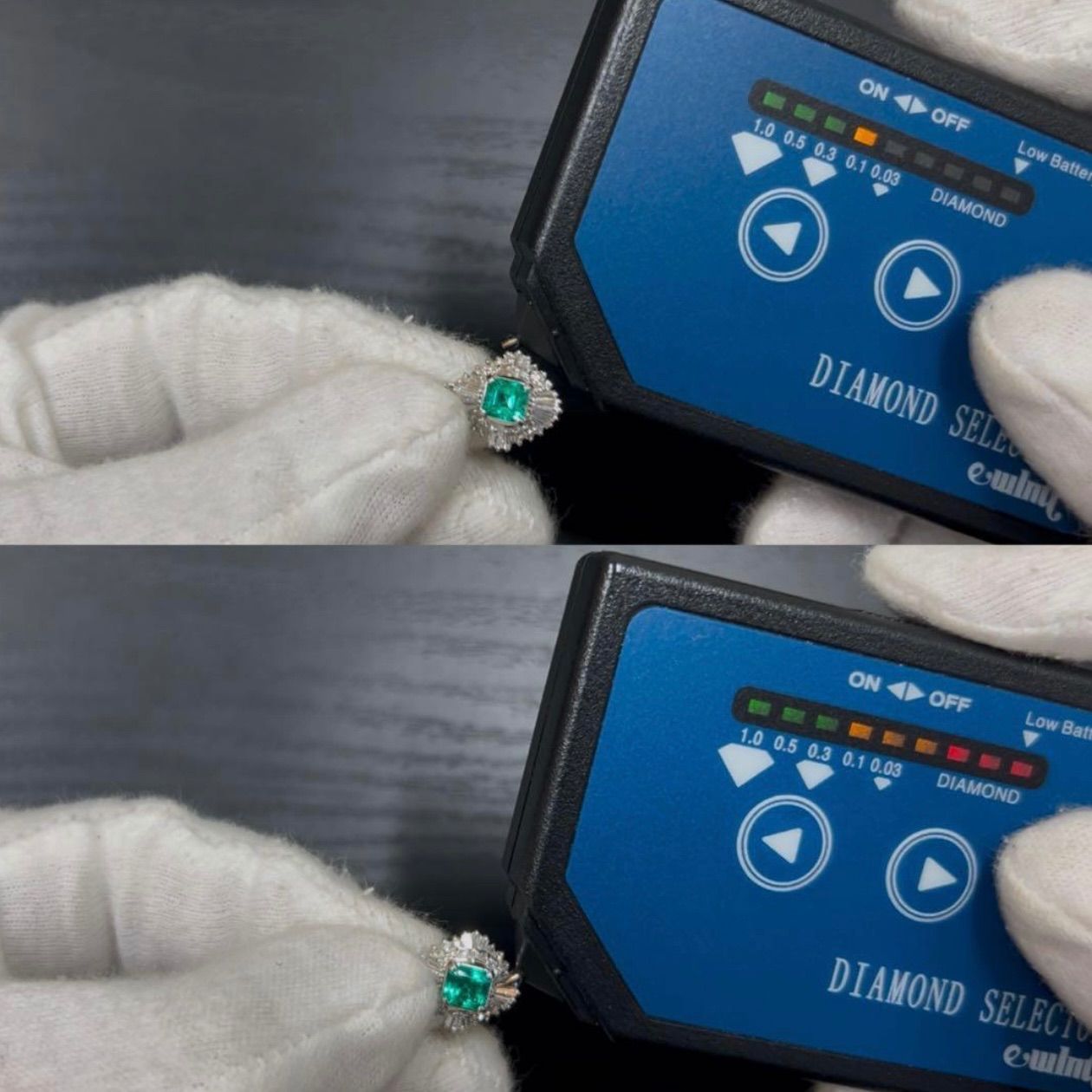 プラチナ pt900 天然エメラルド0.47ct 天然ダイヤモンド0.40ct 