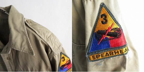 50s USA製 実物 米軍 US ARMY チノシャツ カーキ 15-1/2 長袖シャツ 第