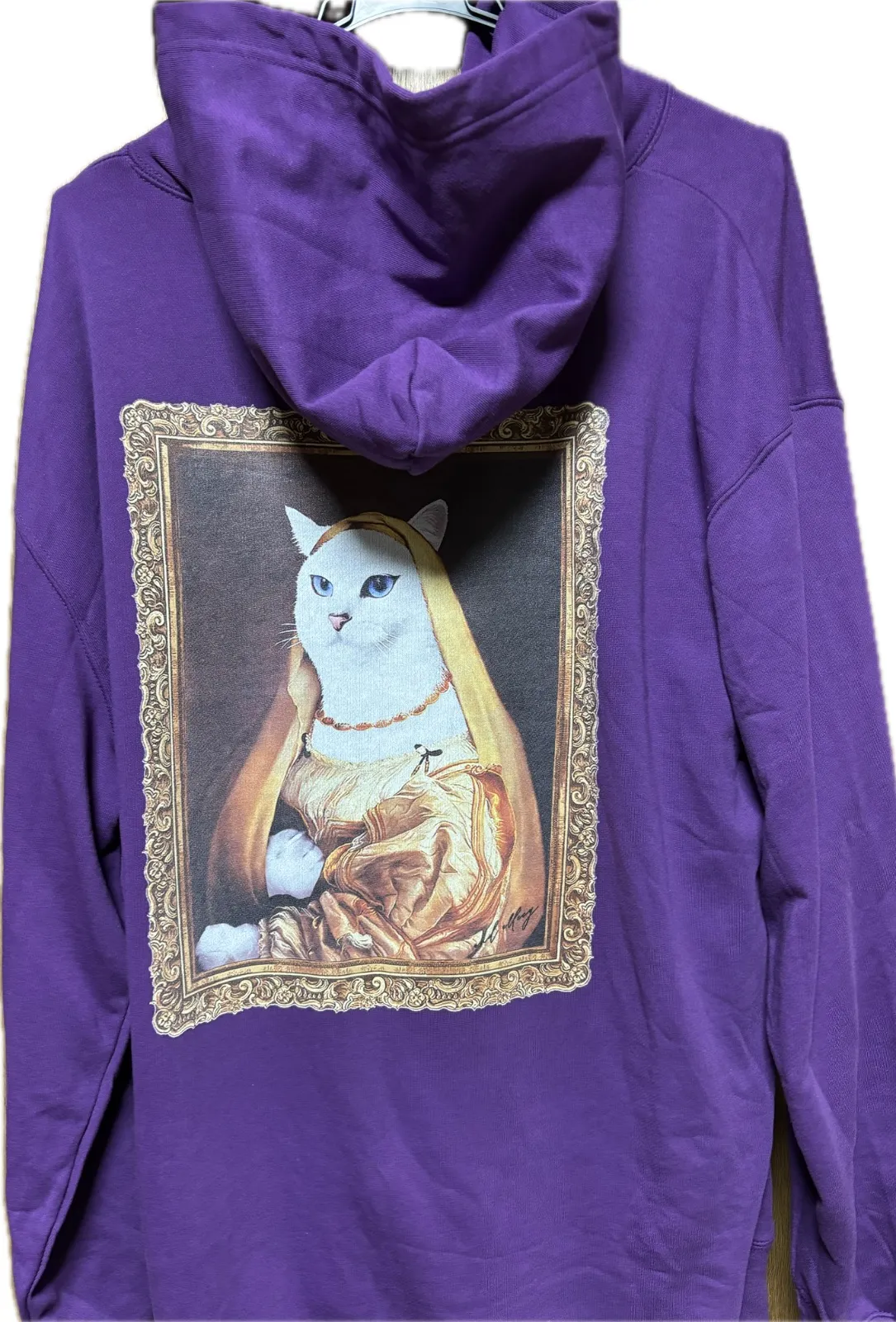 アンドエルシー &ellecy 猫と花 ハーフジップ パーカー 黒 M アンド