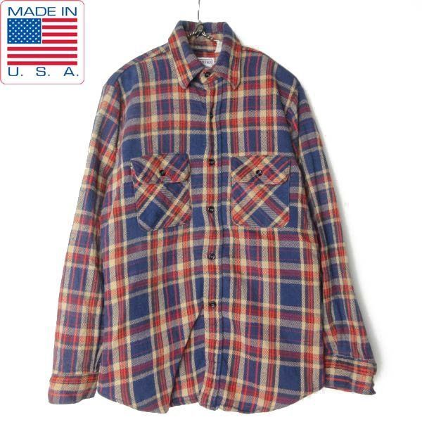 70s-80s FIVE BROTHER ネルシャツ M チェック柄 コットン フランネル 70年代 80年代 アメリカ製 ビンテージ D152-14-0003ZV