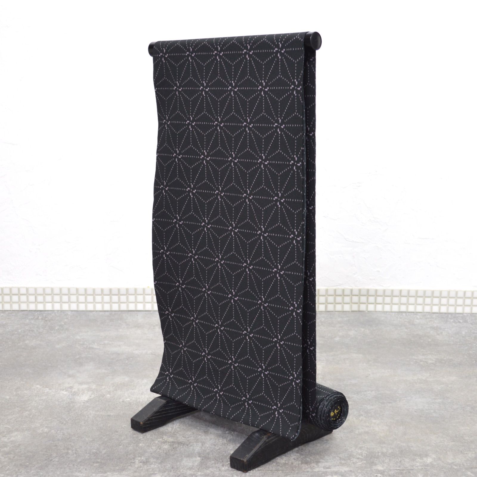  小紋 絽 反物 洗える着物 シルク風 ポリエステル 軽量 未仕立て ブラック パープル 総柄 夏 着尺 個性的 豪華 和柄 お手入れ簡単 小紋 着物反物