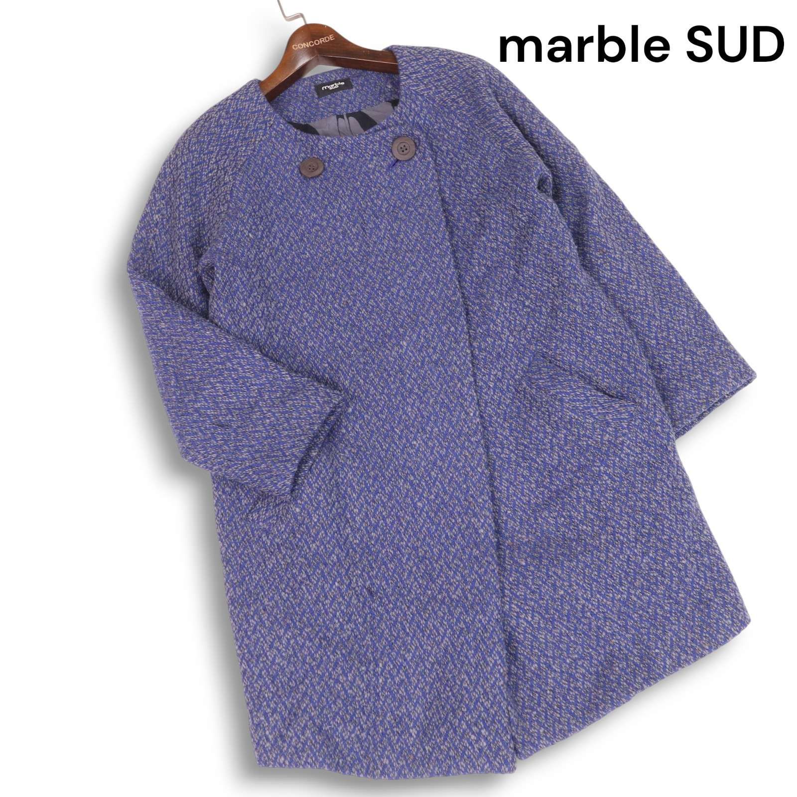 marble SUD マーブルシュッド 秋冬☆ ウール ニット ダブル ノーカラー 