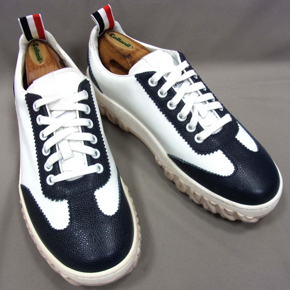 美品◇THOM BROWNE NEWYORK トムブラウン スニーカー レザーシューズ