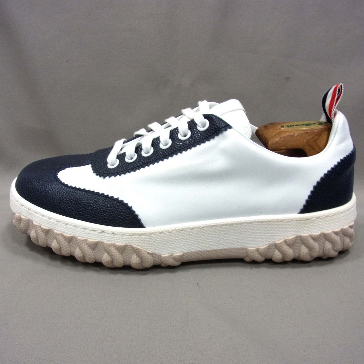 美品◇THOM BROWNE NEWYORK トムブラウン スニーカー レザーシューズ