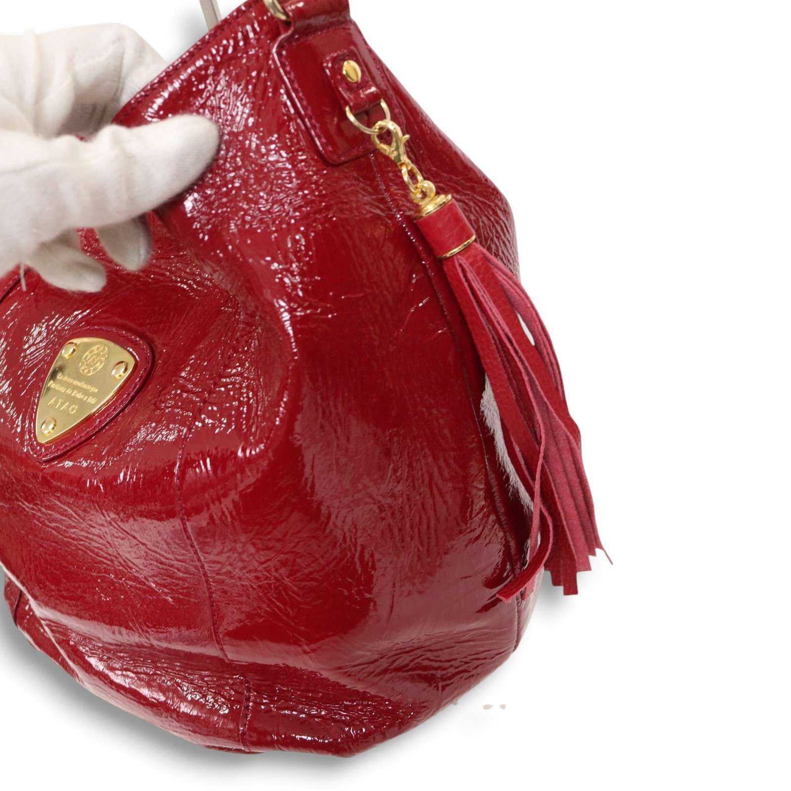 ATAO アタオ キャンディ♪ 撥水 エナメル ワンショルダー バッグ Sz.F