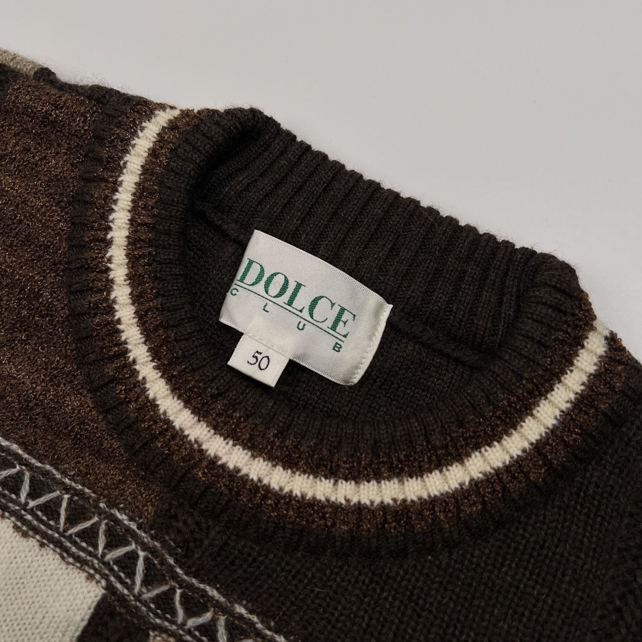 DOLCE CLUB ドルチェ クラブ ドッグ刺繍 デザイン ウールニット 