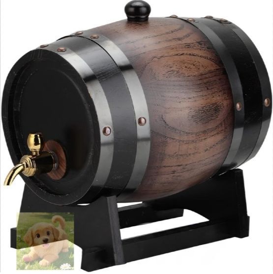 オーク熟成樽 3 L ヴィンテージストライプブラックオーク赤ワイン樽樽バケットコンテナ 蛇口付き ブランデーウイスキー用
