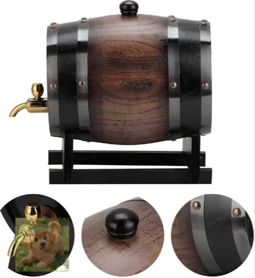 オーク熟成樽 3L ヴィンテージストライプブラックオーク赤ワイン樽樽バケットコンテナ 蛇口付き ブランデーウイスキー用 SKLAD-KIRPICHA_RU