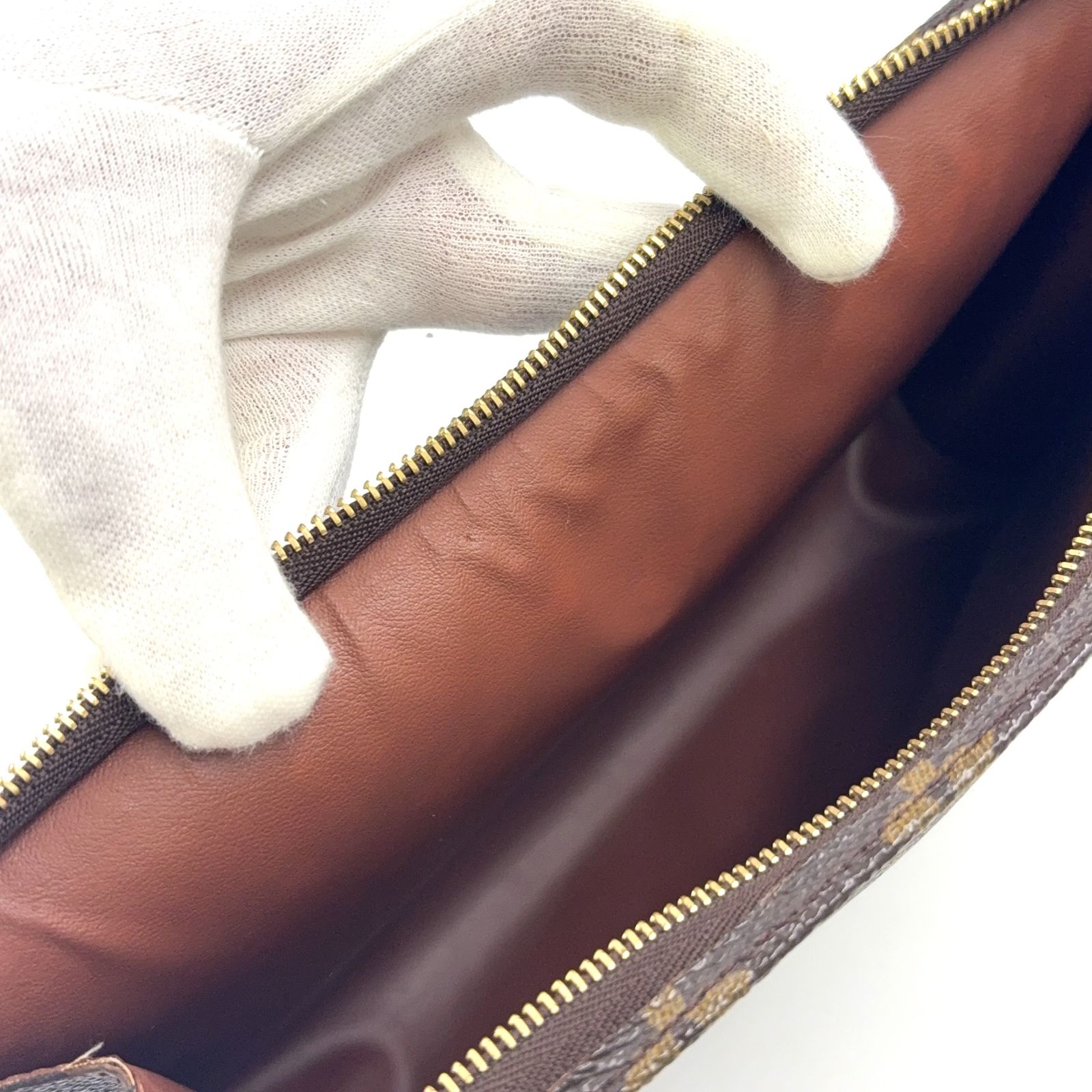 LOUIS VUITTON ポッシュトワレット26 モノグラム モノグラム 生産番号不明 レザー×PVC ブラウン クラッチバッグ ゴールド M47542 DECORATOM_COM_BR