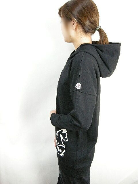  MONCLER モンクレール ABITO オーバーサイズド ロングスウェットパーカー フードパーカー トレーナー スエット スウェットワンピース キッズサイズ12 A 大人着用可 KIDS 子供 2020-2021 AW 秋冬 999 ブラック 黒 キッズサイズ その他 トップス