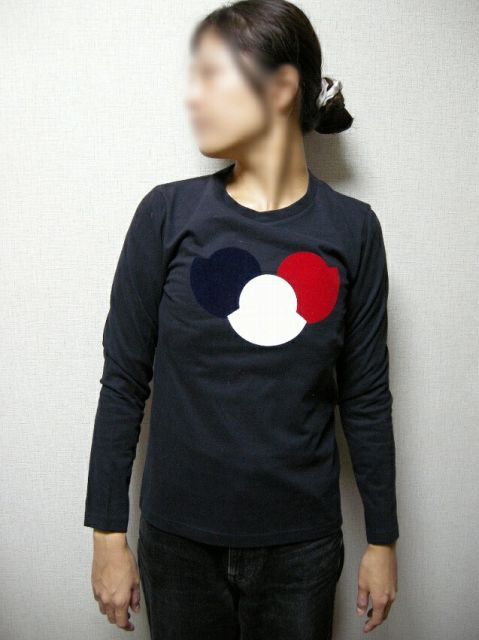 MONCLER モンクレール ロゴワッペン ロンT LS TEE ロングスリーブTシャツ 長袖Tシャツ スウェット スエット トレーナー キッズ12 Aサイズ 大人女性可 KIDS キッズ ガール 2017-2018 AW 742 ダークネイビー サイ