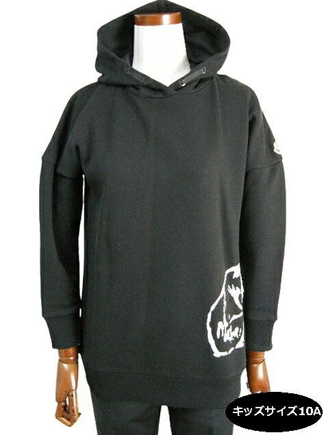 MONCLER モンクレール ABITO オーバーサイズド ロングスウェットパーカー フードパーカー トレーナー スエット スウェットワンピース キッズサイズ10A 大人着用可 KIDS 子供 2020-2021AW 秋冬 999 ブラック 黒 キッズサイズ