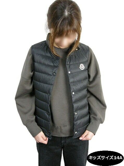 MONCLER モンクレール LIANE GILET リアン リアンヌ ライトダウンベスト ジレ DOWN VEST キッズサイズ14A 大人着用可 KIDS 子供 2025SS 春夏 999 ブラック 黒 キッズサイズ14A レディースS相当