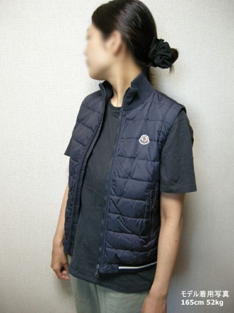 MONCLER モンクレール スウェット切替ライトダウンベスト キッズ12Aサイズ 大人可 KIDS キッズ ボーイ ガール 2018SS 春夏 ジレ DOWN VEST ダウンベスト スエット ダークネイビー サイズ12A レディース00 2XS-XS