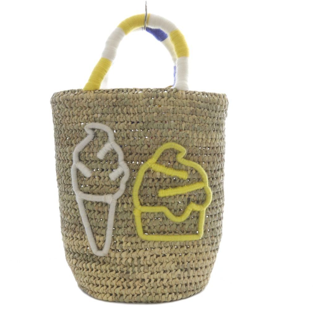 ユナイテッドアローズ UNITED ARROWS キロメートル パリ ICE CREAM TUBE バスケットバッグ かごバッグ ハンドバッグ イエロー YO21