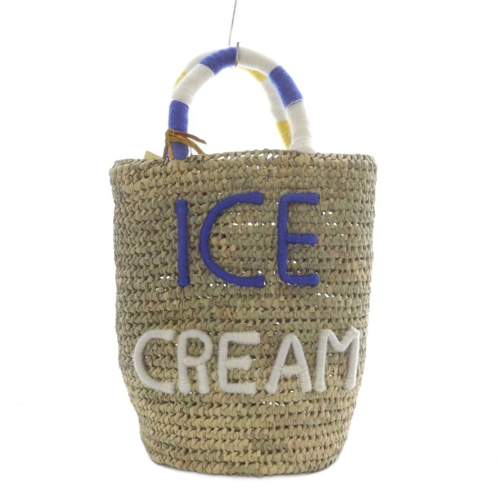 ユナイテッドアローズ UNITED ARROWS キロメートル パリ ICE CREAM TUBE バスケットバッグ かごバッグ ハンドバッグ イエロー YO21