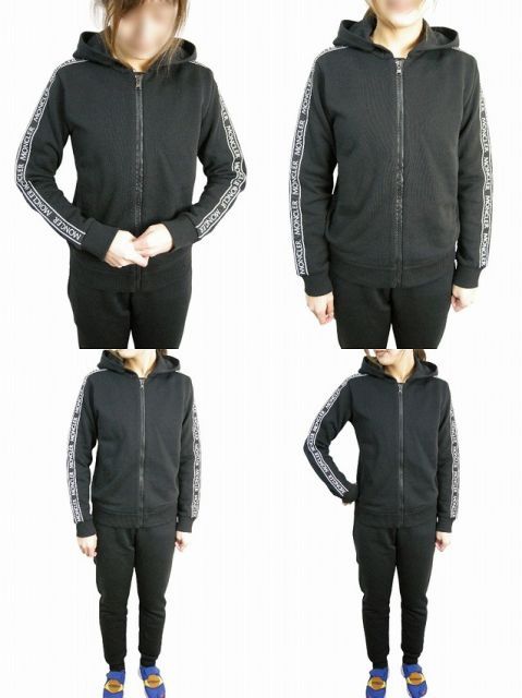  MONCLER モンクレール MAGLIA 上下セットアップ SET UP スリーブロゴ スウェットパーカー スウェットパンツ トラックスーツ キッズサイズ14 A 大人着用可 KIDS 子供 2020-2021 AW 秋冬 999 ブラック その他 トップス