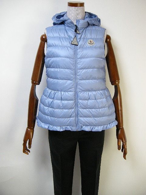  MONCLER モンクレール キッズ14 Aサイズ 大人女性可 KIDS キッズ 2018 SS 春夏 フード付きライトダウンベスト ダウンパーカー ショート VEST ジレ 70 D ライトブルー系 サイズ14 A レディース0-1 S- ノースリーブ タンクトップ トップス