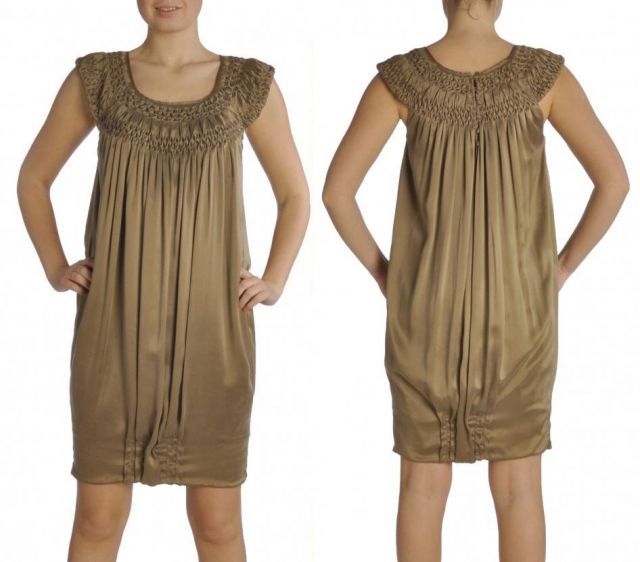 レディース SCERVINO Street シェルビーノストリート SILK シルク ドレス ゴールドブラウン サイズ40 ワンピース