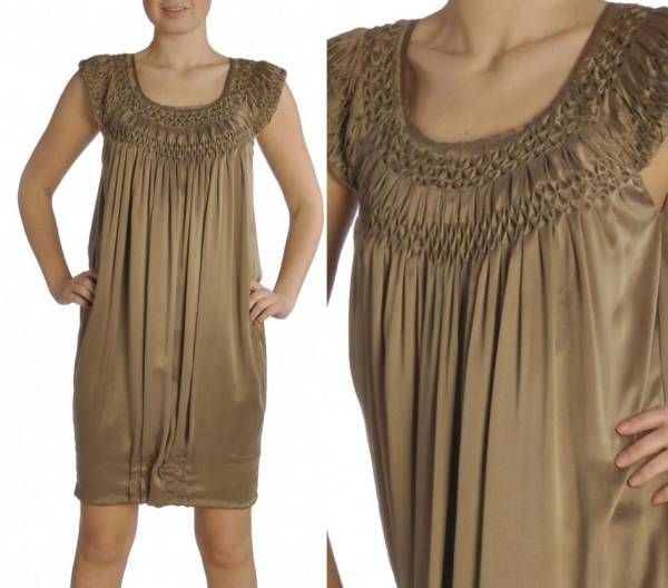 レディース SCERVINO Street シェルビーノストリート SILK シルク ドレス ゴールドブラウン サイズ40 ワンピース