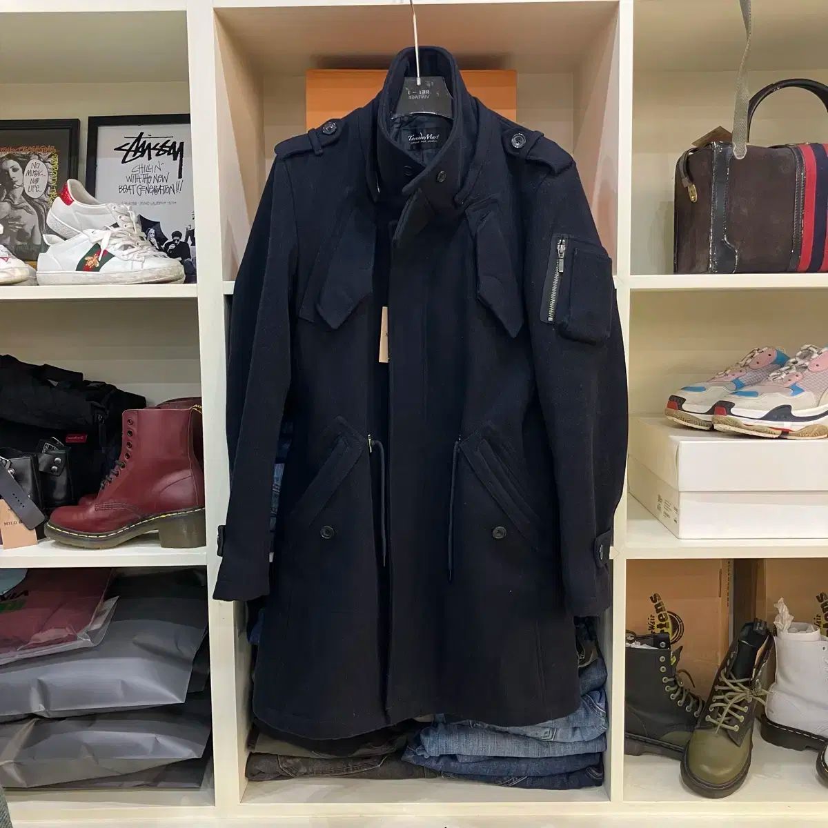 トルネード マート ブラック ウール ウール コート M - メルカリ