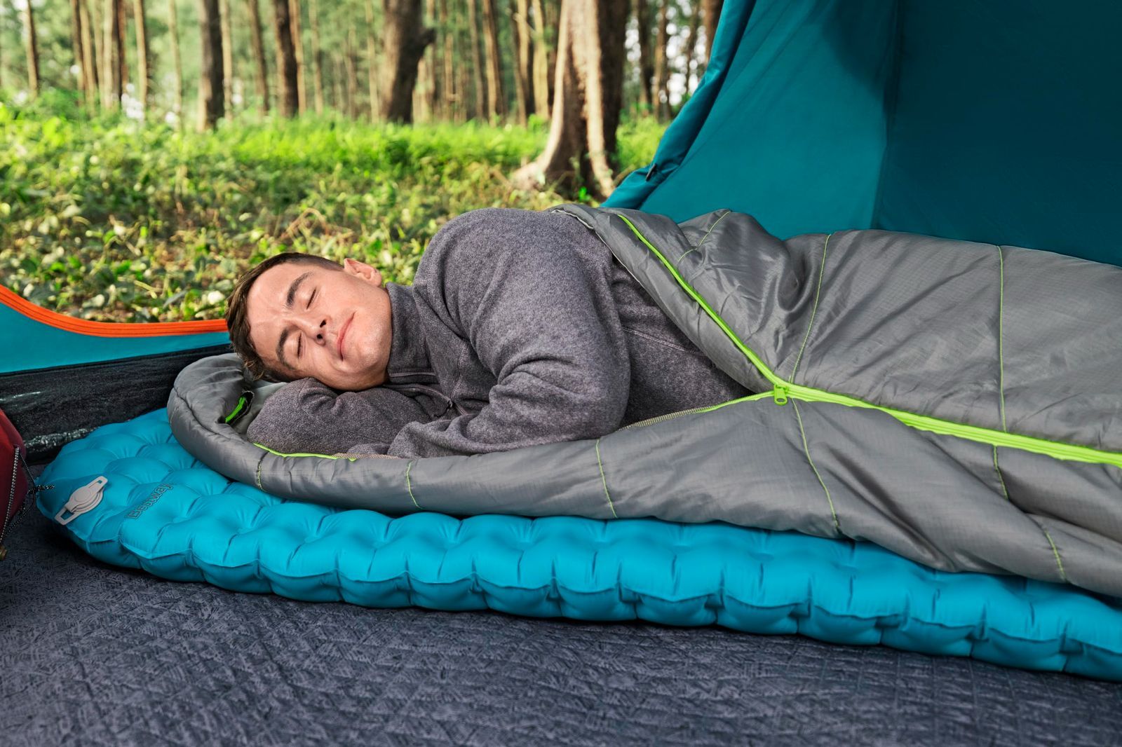 数量 1.83m レギュラーサイズ キャンプマット x 664グラム 軽量 51cm 7.6 R値 x 断熱 エアマット 7.5cm マミー型 AlpineLite 69612 Bestway