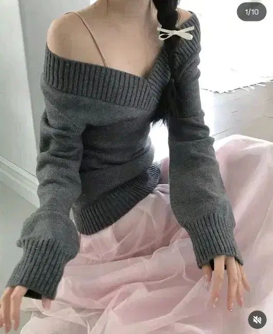 Cloudemotion ニット エリ OF シャ マキシ ワンピース バレエコア セットアップ Two Piece